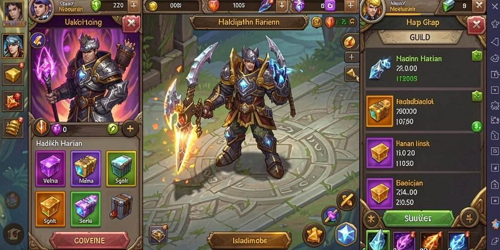 Screenshot 1 menunjukkan karakter utama dalam aksi.